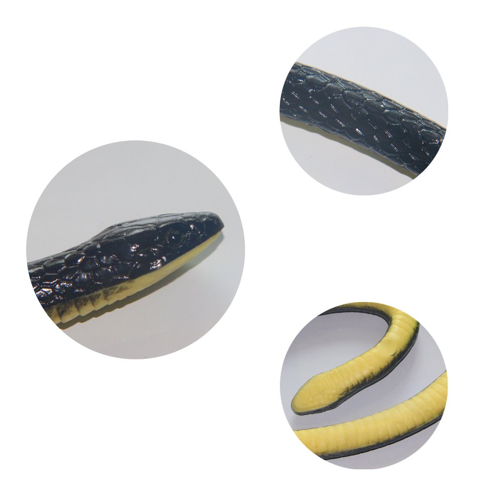 NAKIMO 50-Inch Realistic Rubber Snake Toy for Garden Props & Pranks