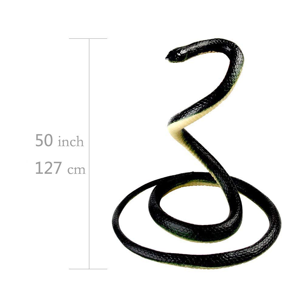 NAKIMO 50-Inch Realistic Rubber Snake Toy for Garden Props & Pranks