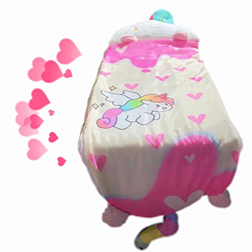 Nalexmi Sleeping Bag with Pillow for Kids – All Season Unicorn Heart Rainbow (63x24)