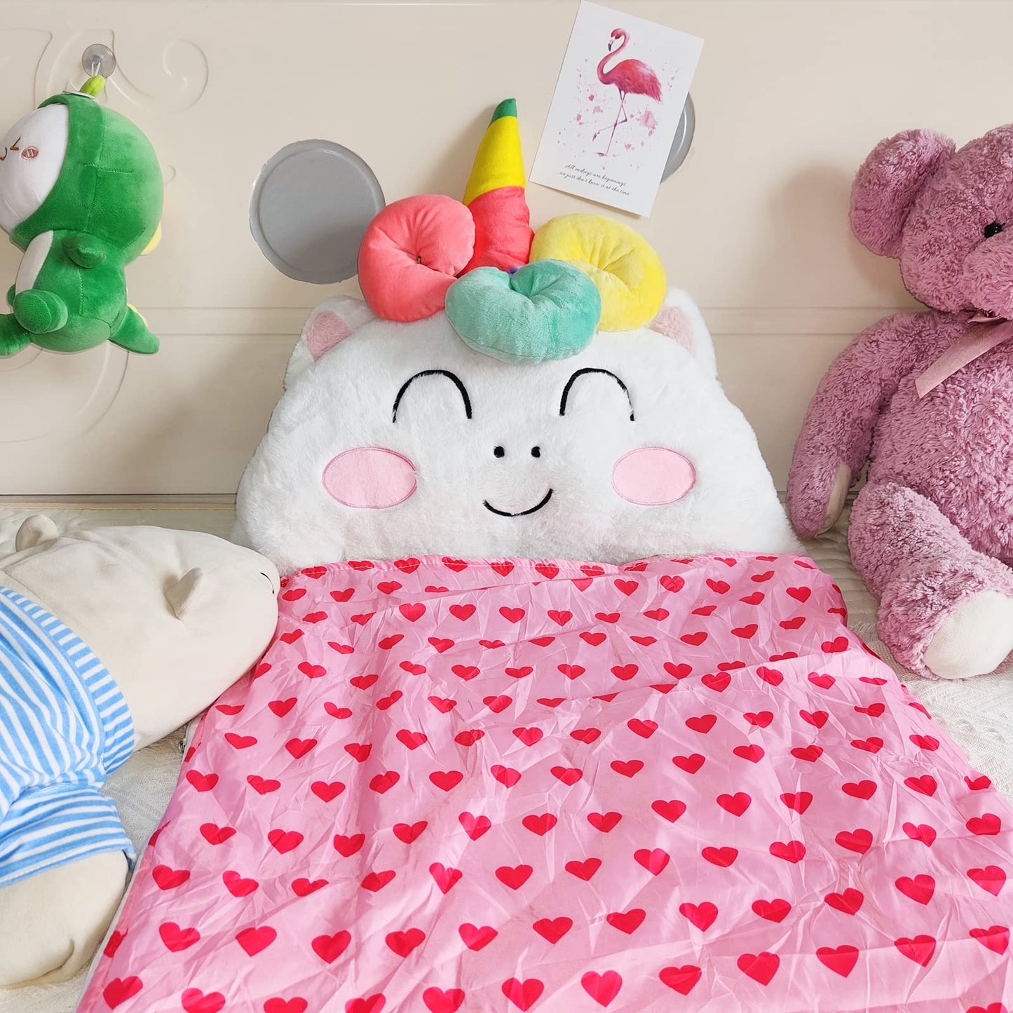 Nalexmi Unicorn Sleeping Bag with Pillow – 3-in-1 Nap Mat for Kids