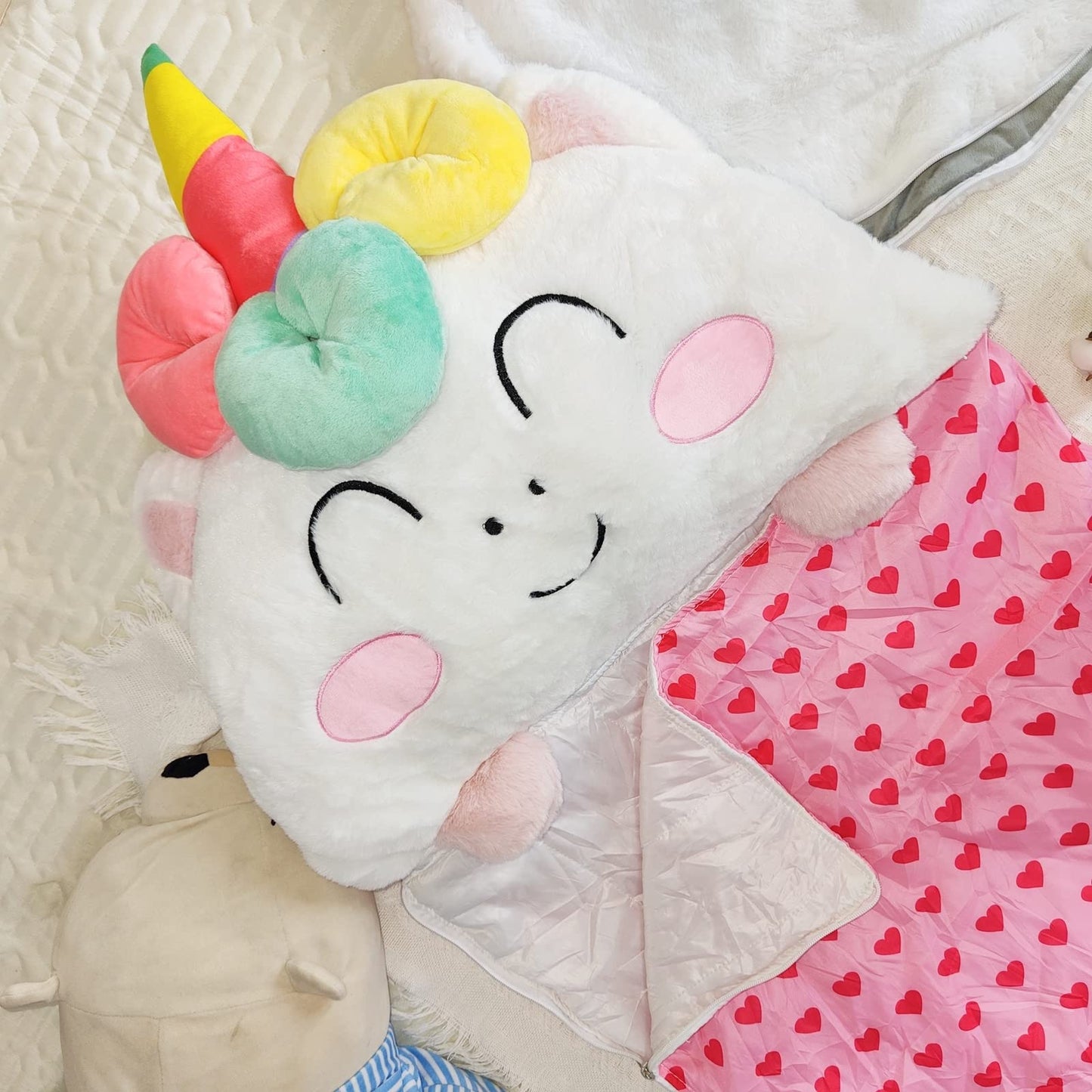 Nalexmi Unicorn Sleeping Bag with Pillow – 3-in-1 Nap Mat for Kids