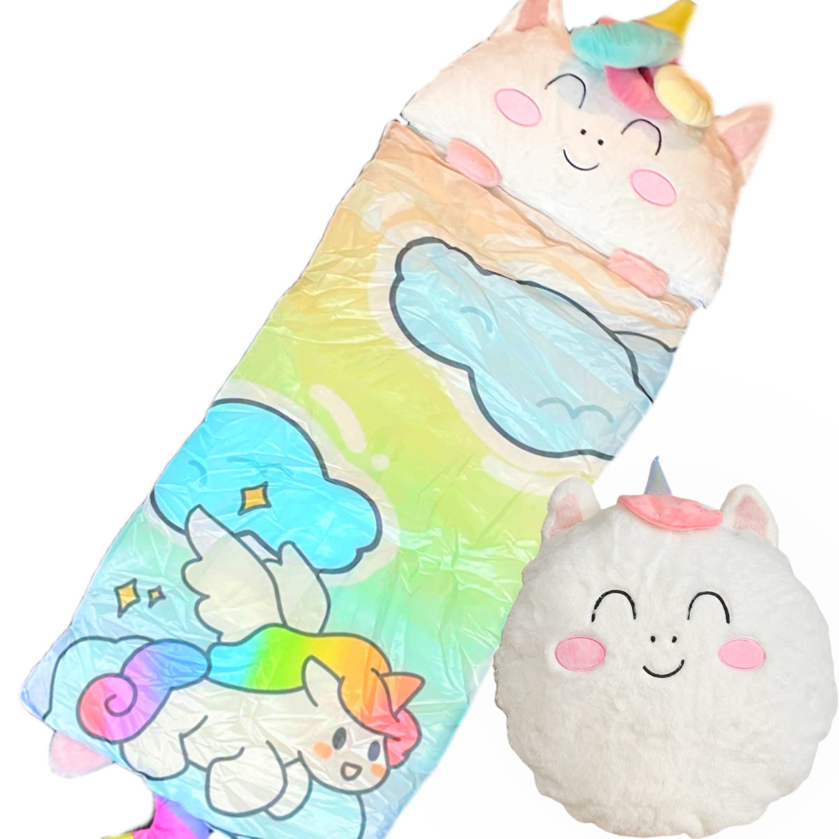 Nalexmi Unicorn Sleeping Bag with Pillow – 3-in-1 Nap Mat for Kids