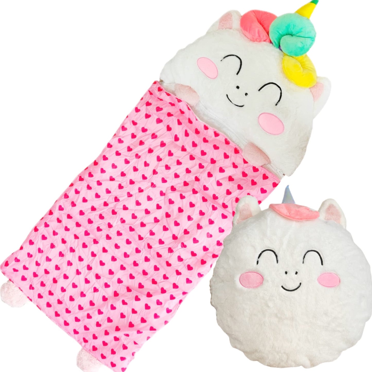Nalexmi Unicorn Sleeping Bag with Pillow – 3-in-1 Nap Mat for Kids