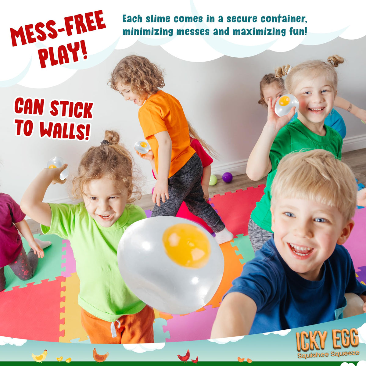 Namre' Squishy Splat Eggs (8-Pack) – Clear Yolk Fidget Toys for Stress Relief & Focus