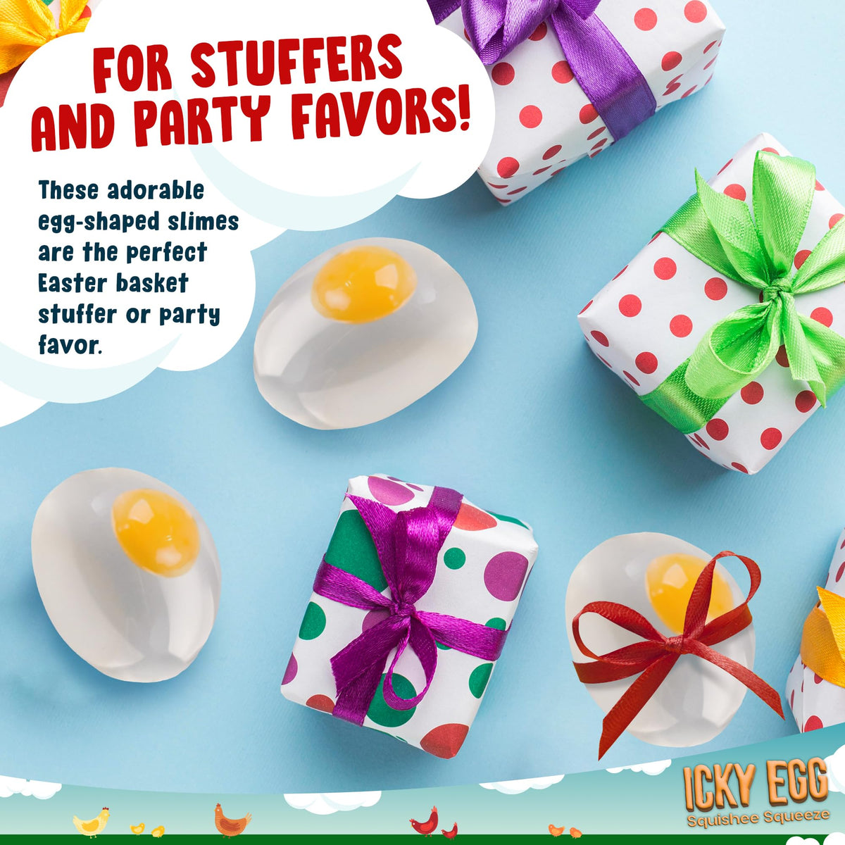 Namre' Squishy Splat Eggs (8-Pack) – Clear Yolk Fidget Toys for Stress Relief & Focus