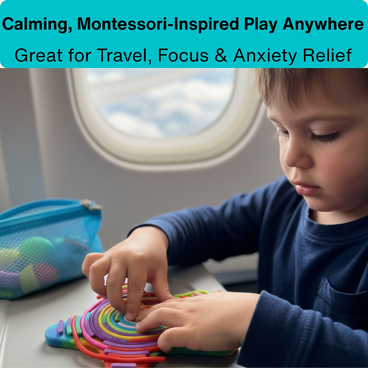 NAMUWASAE Travel Fidget Toy Set – 31-Piece Sensory Kit with Blue Carry Bag