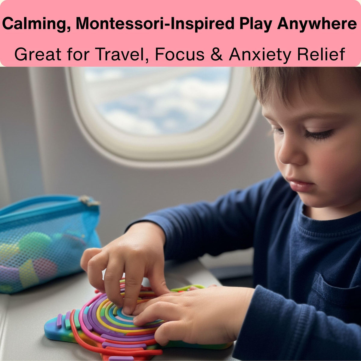 NAMUWASAE Travel Fidget Toy Set – 31-Piece Sensory Kit with Pink Carry Bag