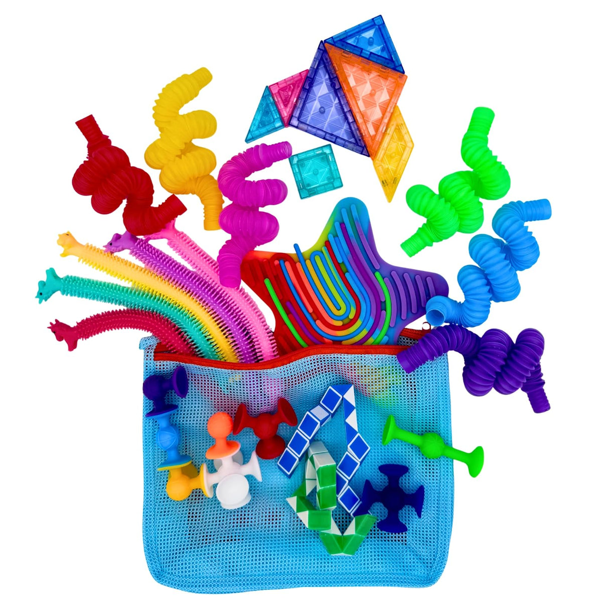 NAMUWASAE Travel Fidget Toy Set – 31-Piece Sensory Kit with Blue Carry Bag