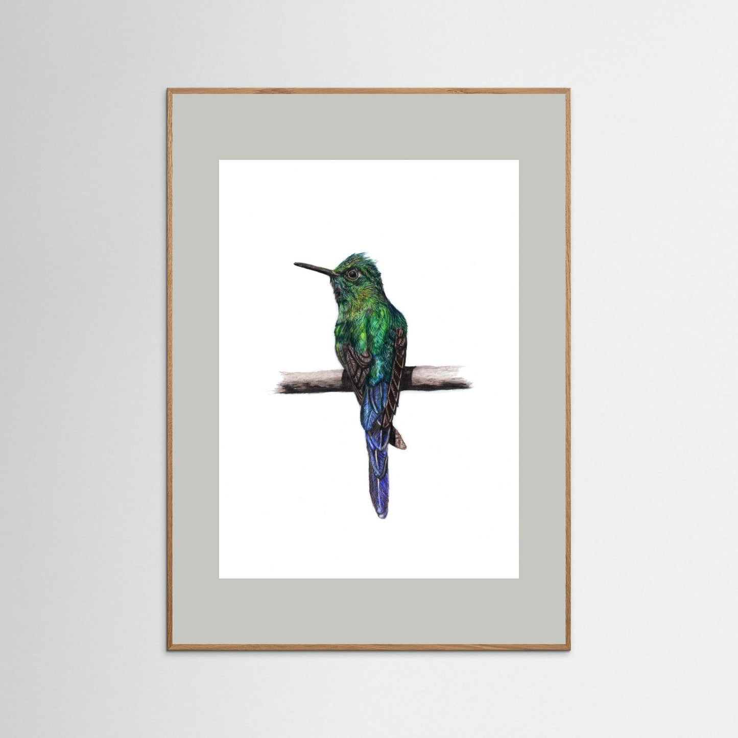 Hummingbird Wall Art Print – Fine Art Wildlife Illustration
