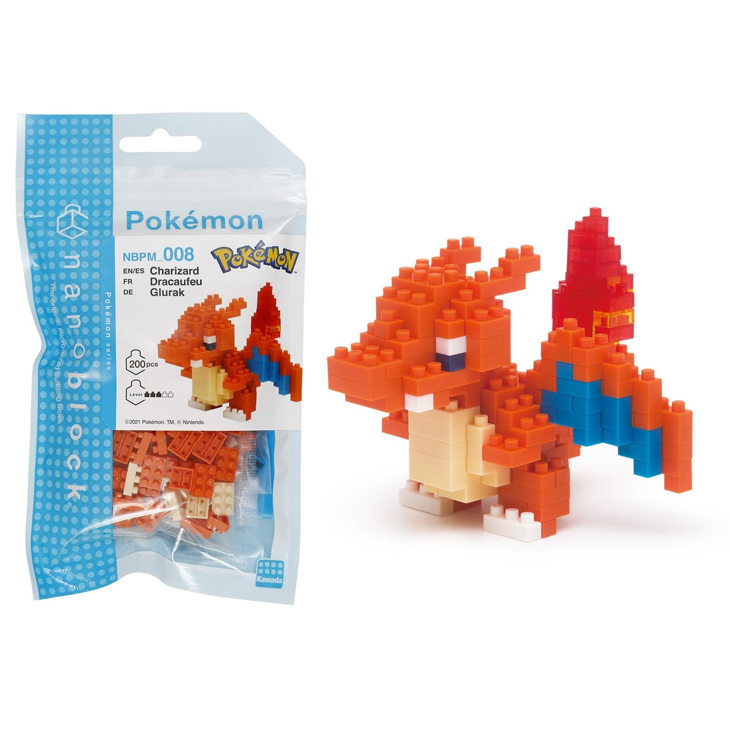 Nanoblock Charizard Building Kit - 200 Pieces - 2.2-Inch Figure - Beginner Level