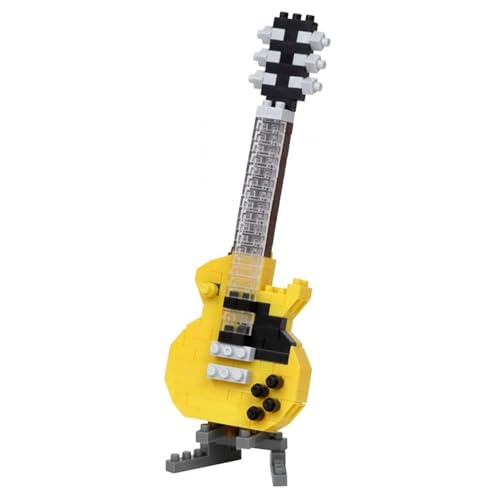 Nanoblock Electric Guitar Yellow – Collection Series Building Kit (160 Pieces, Level 1)