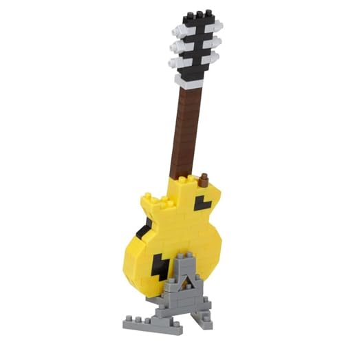 Nanoblock Electric Guitar Yellow – Collection Series Building Kit (160 Pieces, Level 1)