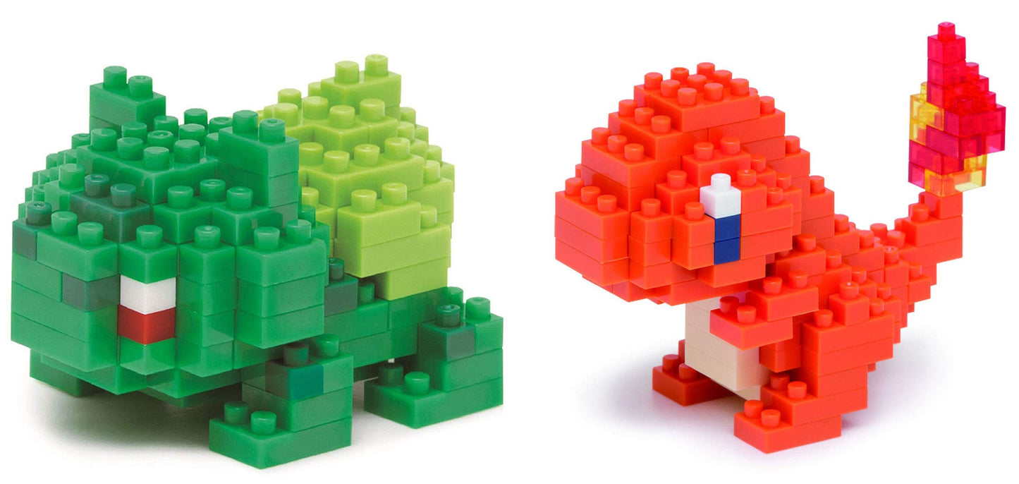 Nanoblock Hitokage & Bulbasaur 2-Set Bundle – Adjustable Pokemon Characters (Japan Import)
