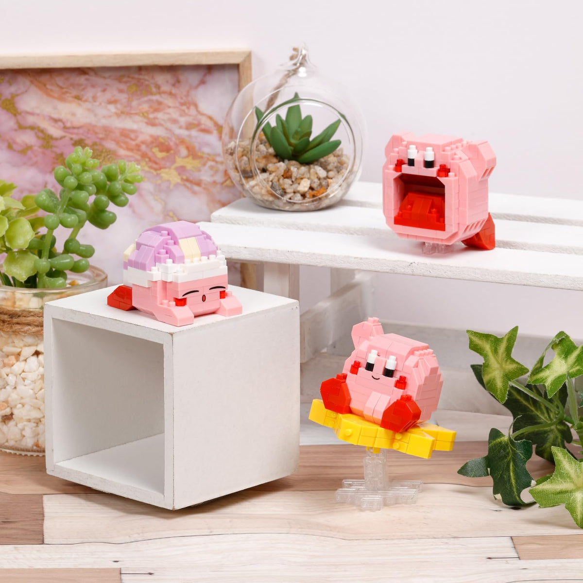 Nanoblock Kirby Inhaling Kirby | Character Collection Building Kit (200 Pieces)