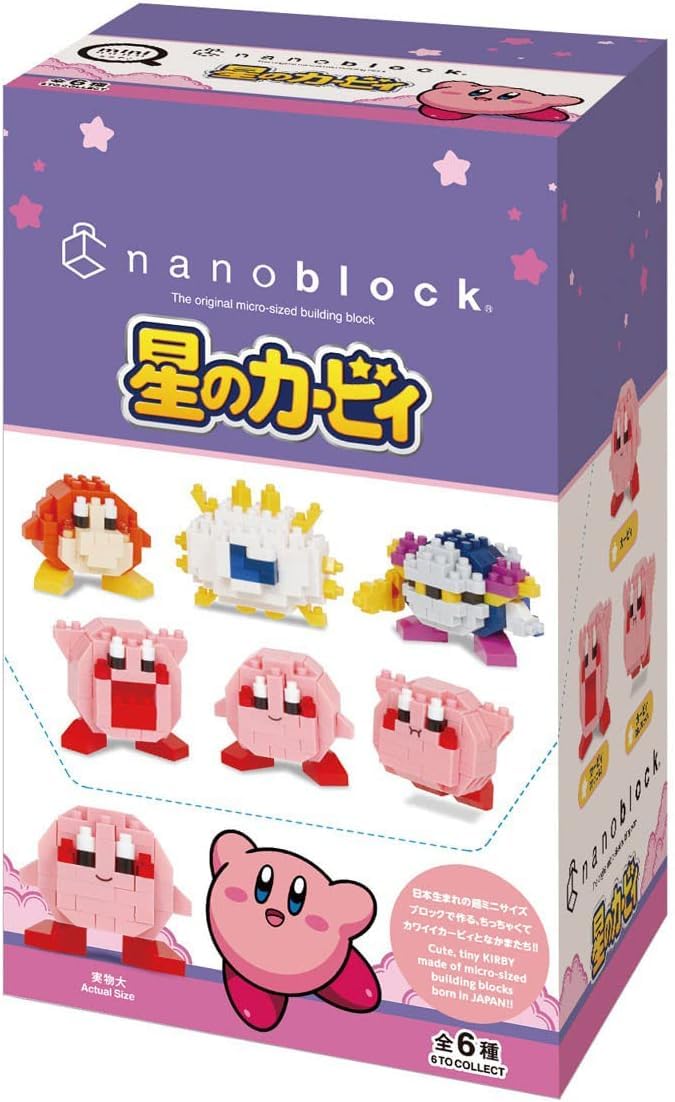 Nanoblock Kirby Mininano Series – Box of 6 Collectible Figures