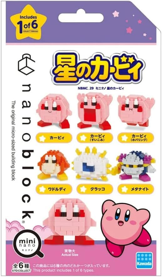 Nanoblock Kirby Mininano Series – Box of 6 Collectible Figures