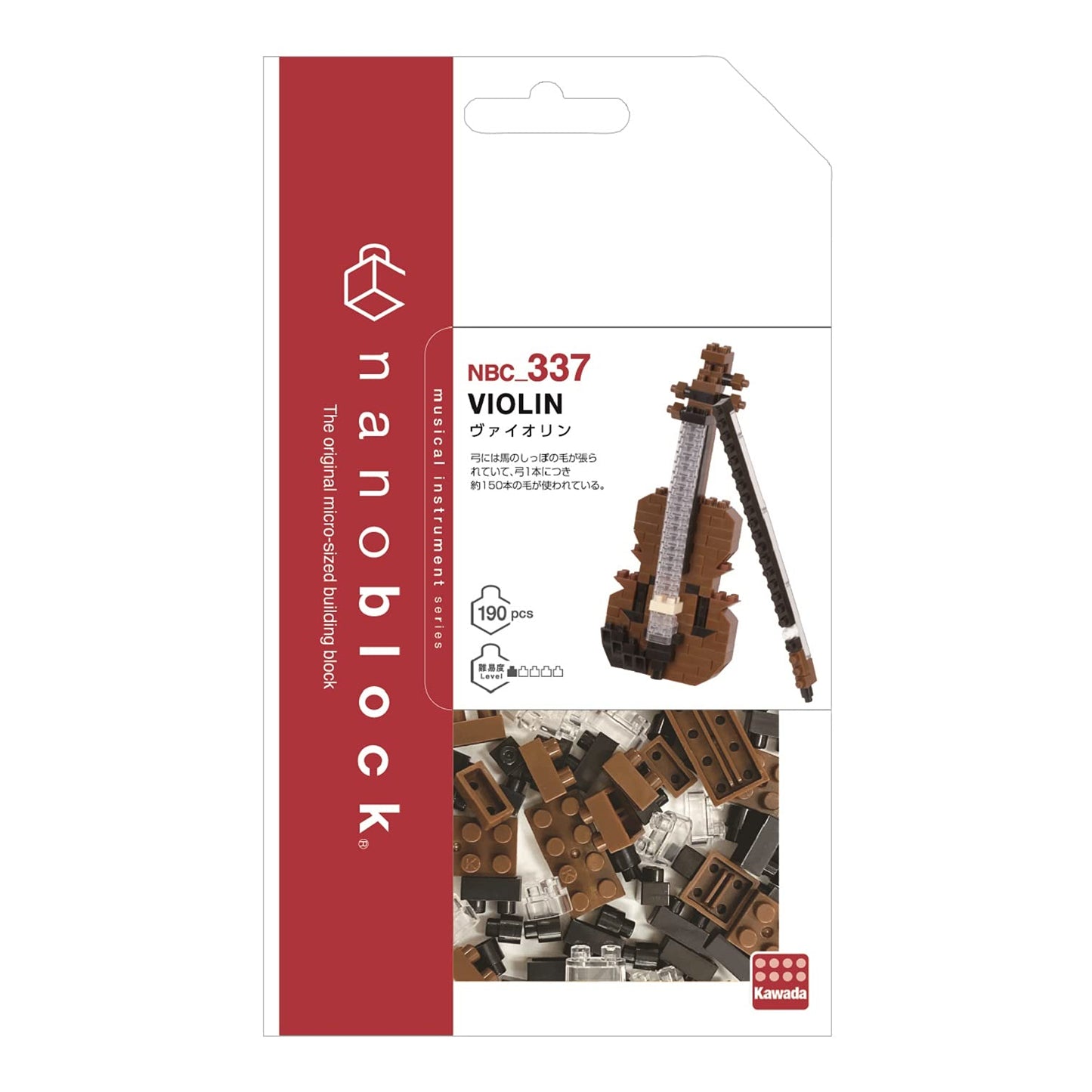 nanoblock Violin – Collection Series Building Kit (4-Inch Tall, 190 Pieces)