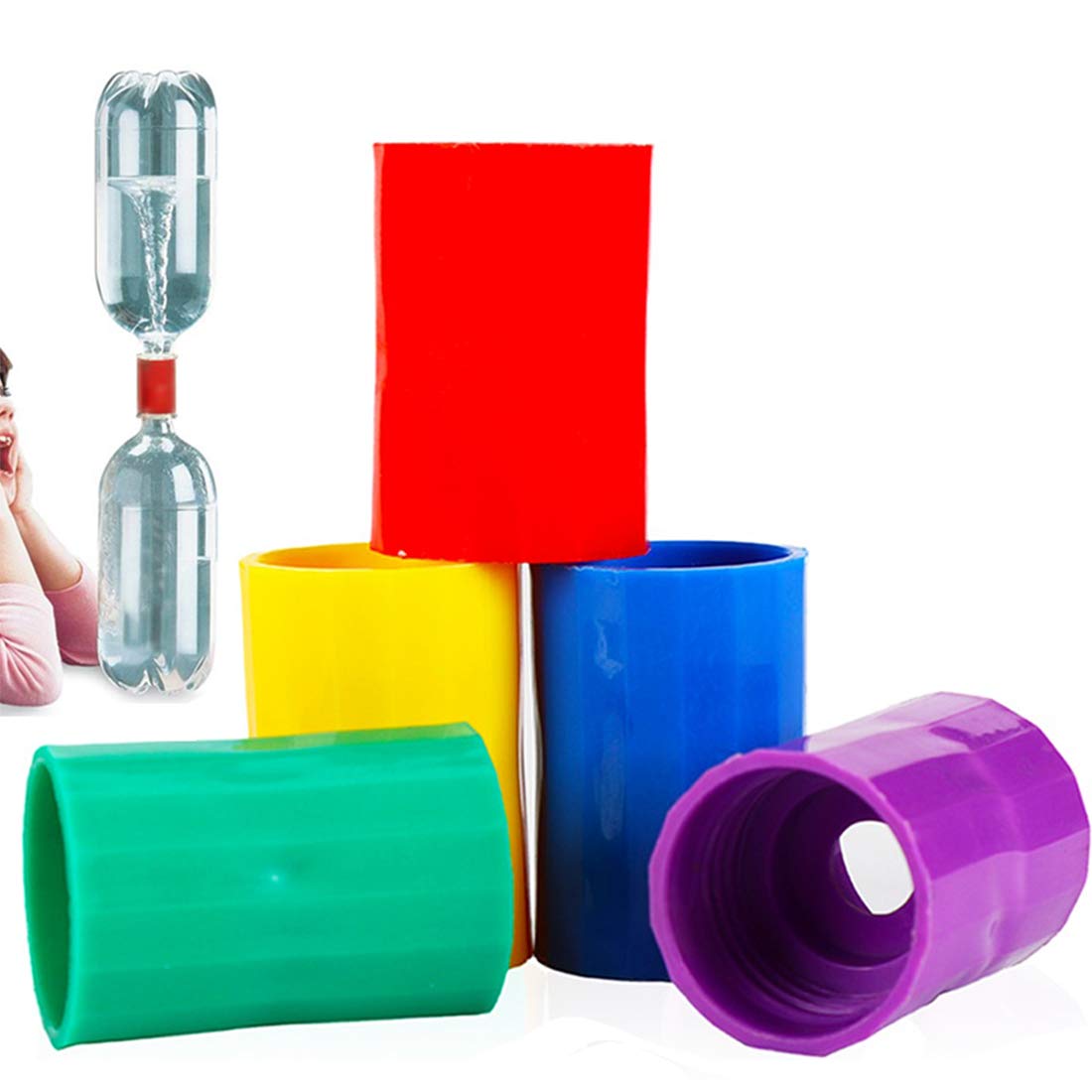 NANAOUS Tornado Bottle Connectors Cyclone – 5pc Plastic STEM Building Kit