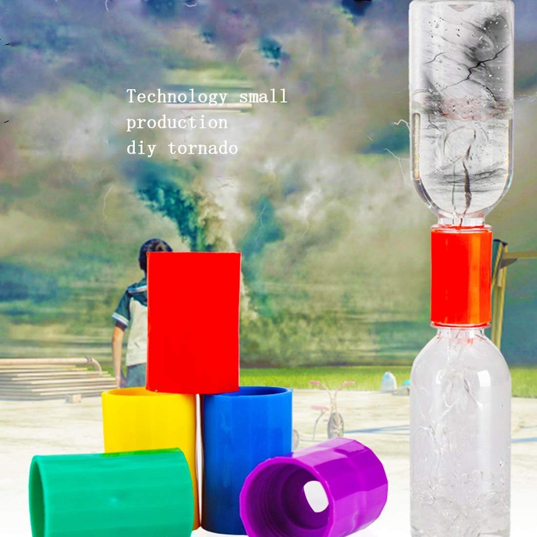 NANAOUS Tornado Bottle Connectors Cyclone – 5pc Plastic STEM Building Kit