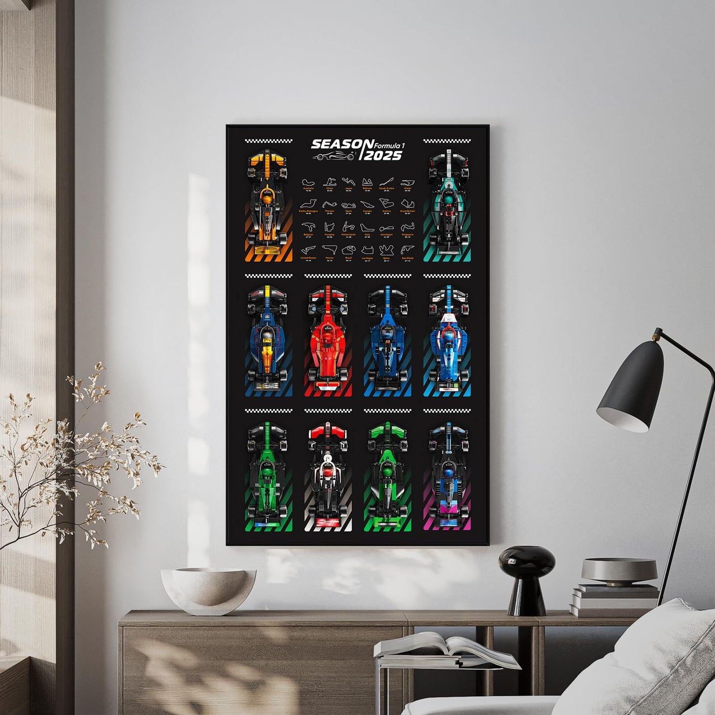 NAOCARD Display Wallboard for Lego Speed Champions – Ultimate F1 Collector's Pack Wall Mount