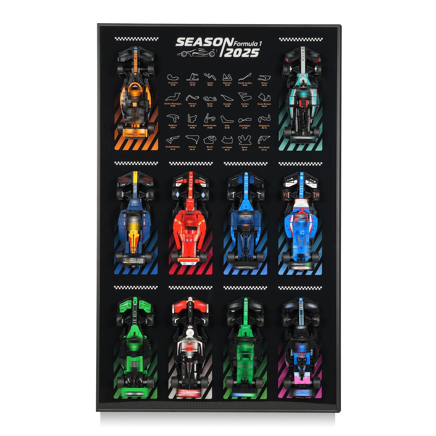 NAOCARD Display Wallboard for Lego Speed Champions – Ultimate F1 Collector's Pack Wall Mount