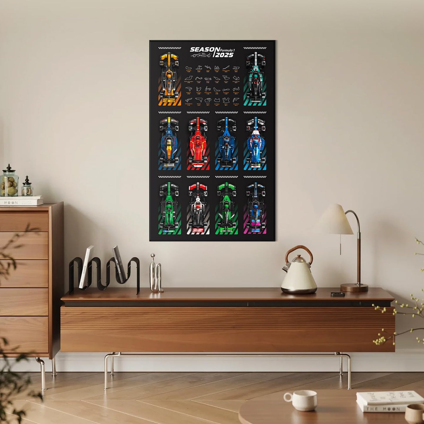NAOCARD Display Wallboard for Lego Speed Champions – Ultimate F1 Collector's Pack Wall Mount