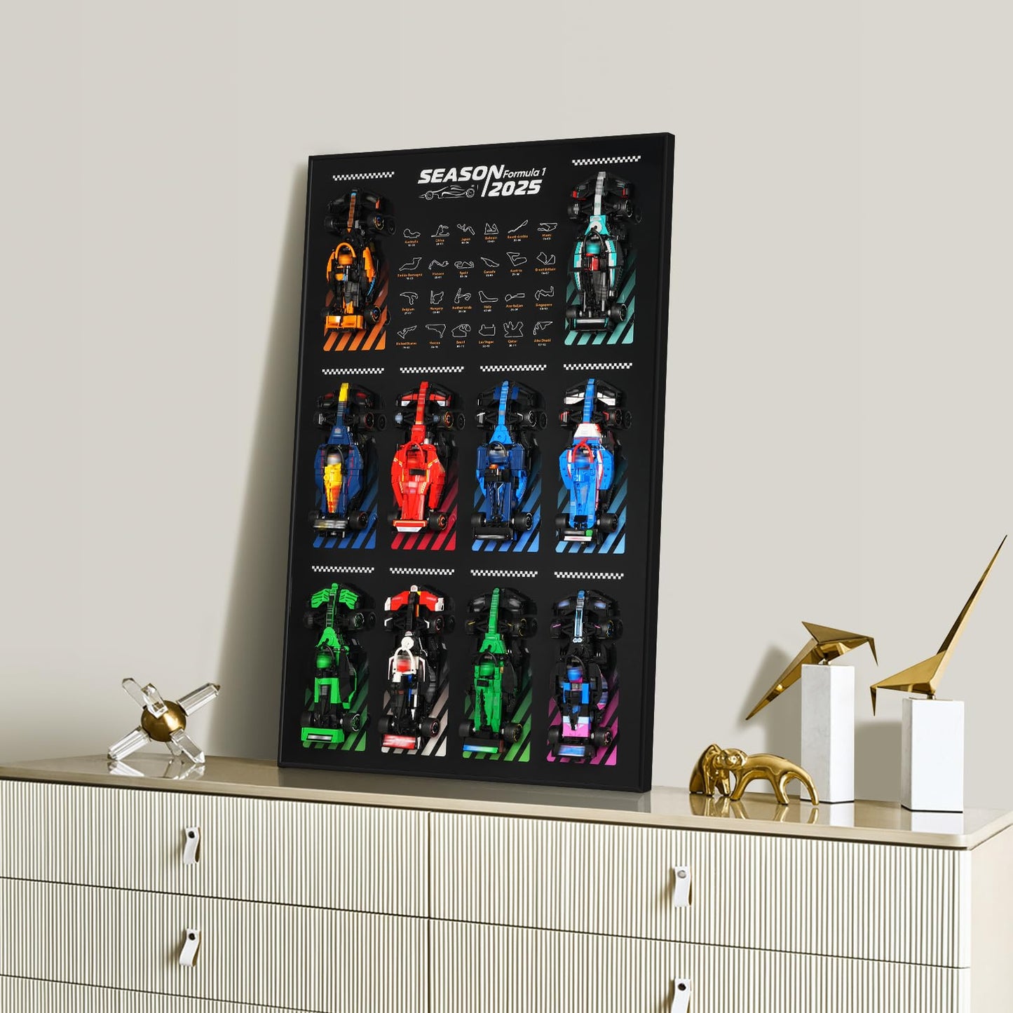 NAOCARD Display Wallboard for Lego Speed Champions – Ultimate F1 Collector's Pack Wall Mount
