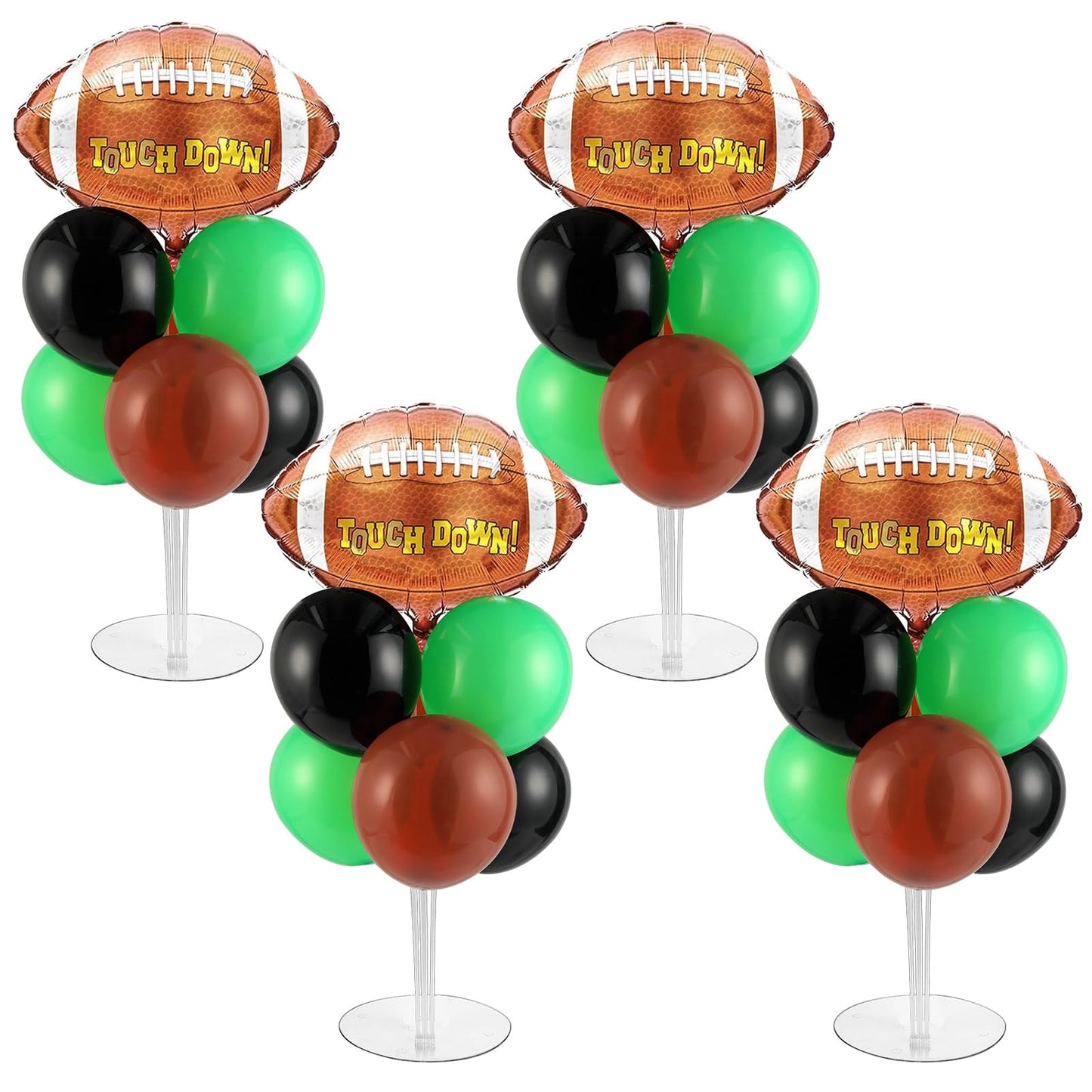 Naozinebi 4 Sets Football Party Balloons Stand Kit with Rugby Ball Foil Balloons – Centerpiece for Tables & Sports Events