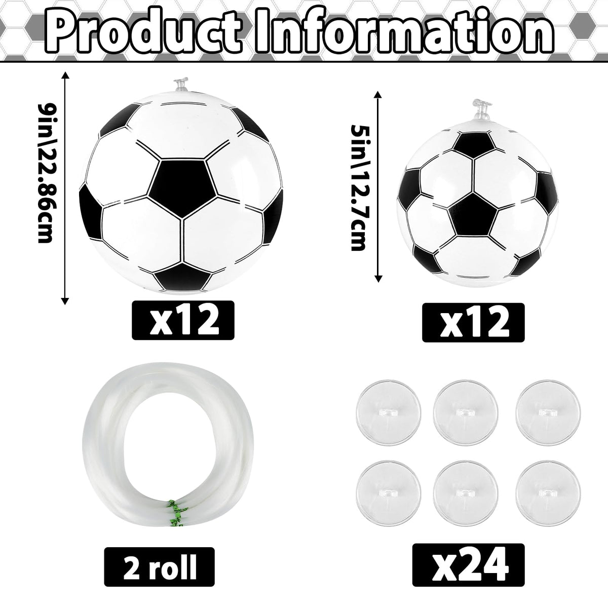 Naozinebi 24 Pcs Inflatable Mini Soccer Balls for Beach & Pool Party Decorations