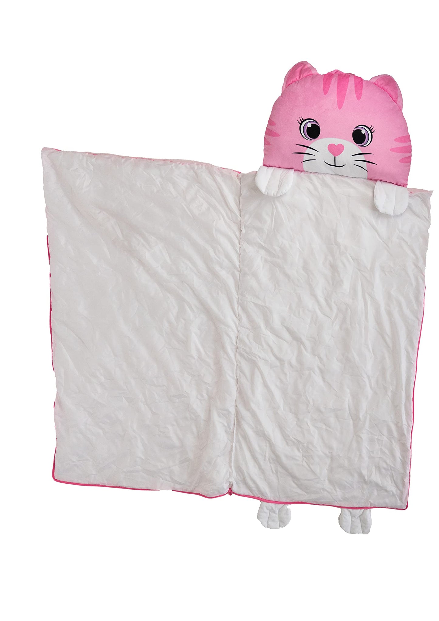 Nap Buddy Kids Sleeping Bag by Unicorns & Robots — Convertible Cat Design, Oeko-Tex Certified
