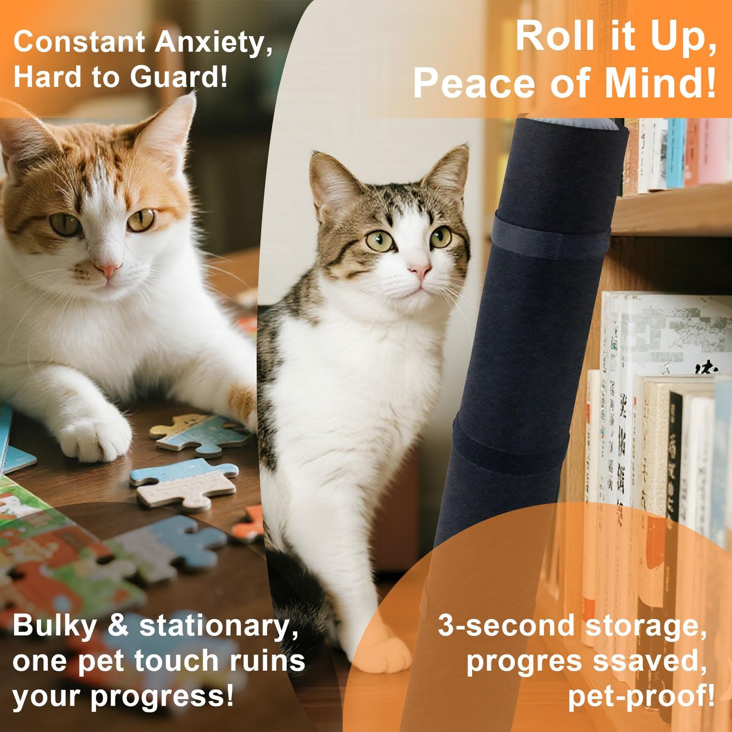 Napzy Jigsaw Puzzle Mat with 8 Trays – Roll-Up Organizer for 1000–2000 Piece Puzzles