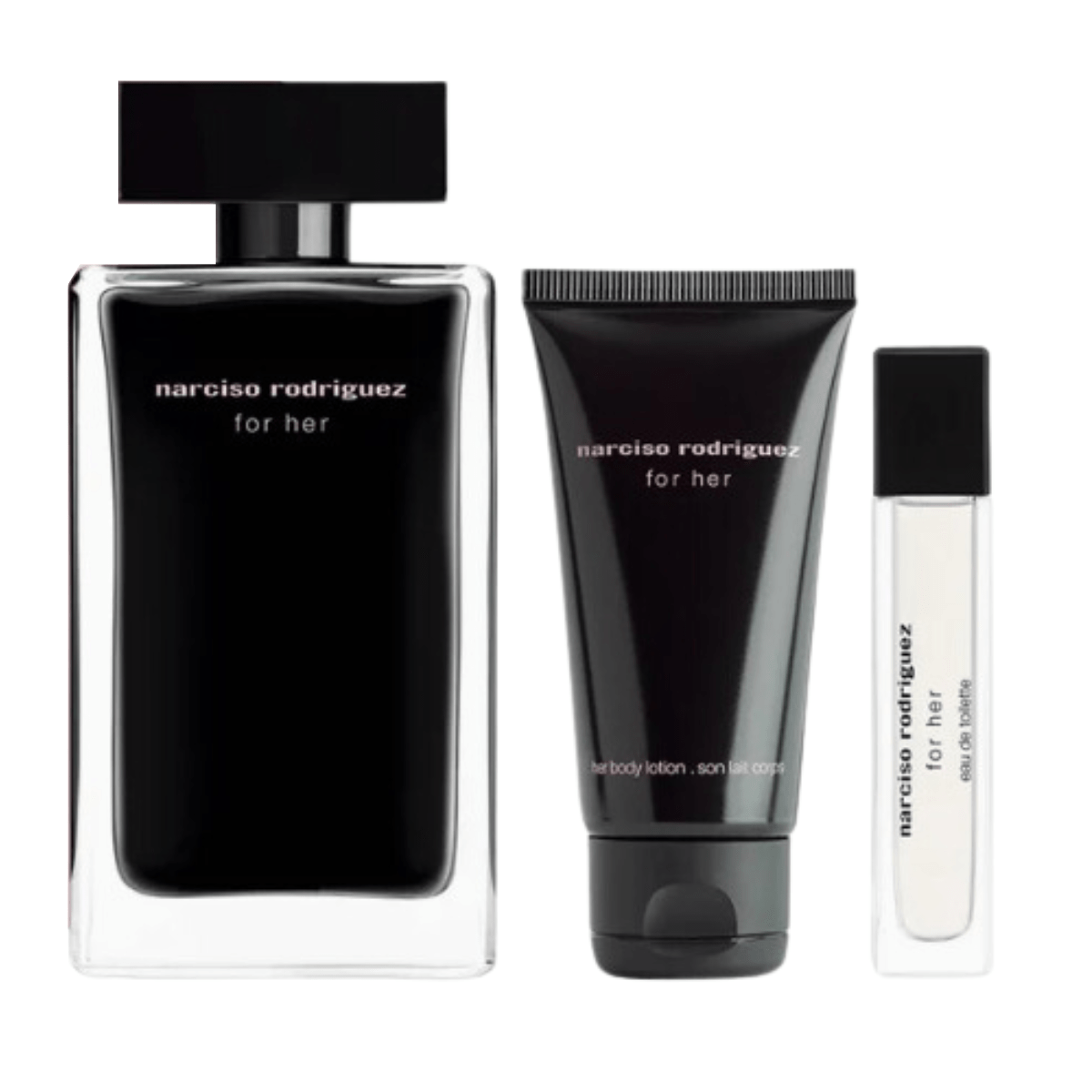 Narciso Rodriguez for Her Gift Set 100ml EDT + 50ml Body Lotion +10ml EDT