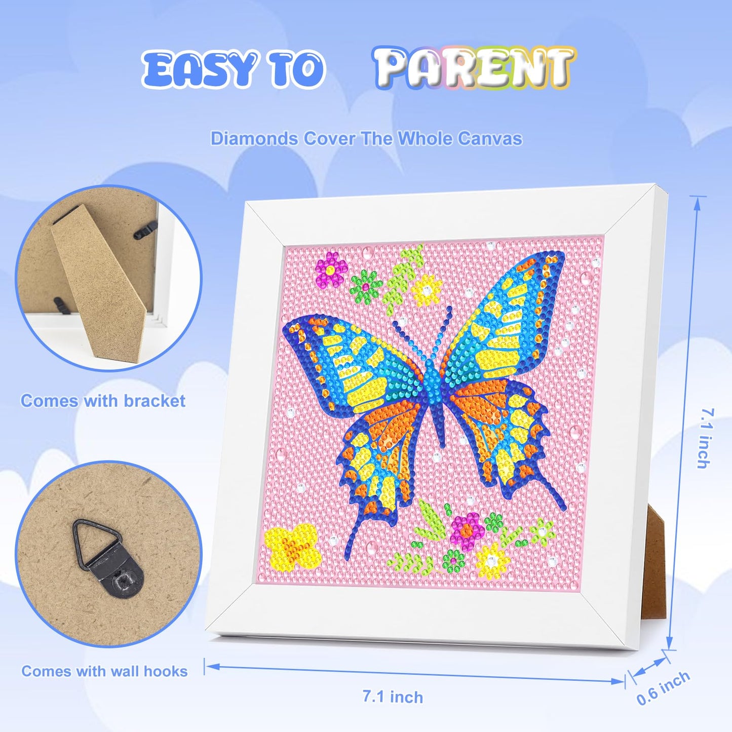 Nardoll Diamond Art Kits with Frame for Kids | Glitter Diamond Painting for Girls 8-12 | Home Decor & Gifts