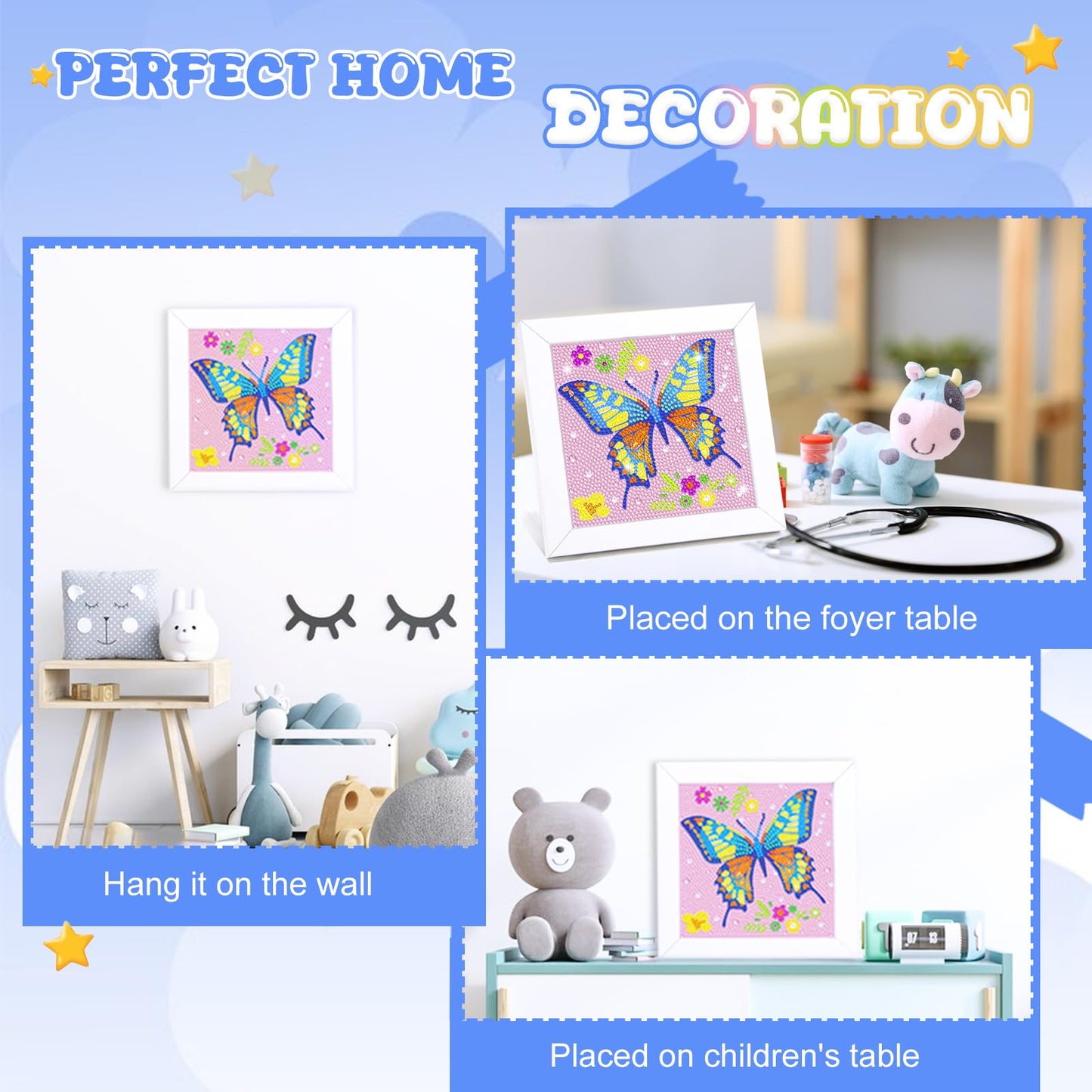 Nardoll Diamond Art Kits with Frame for Kids | Glitter Diamond Painting for Girls 8-12 | Home Decor & Gifts