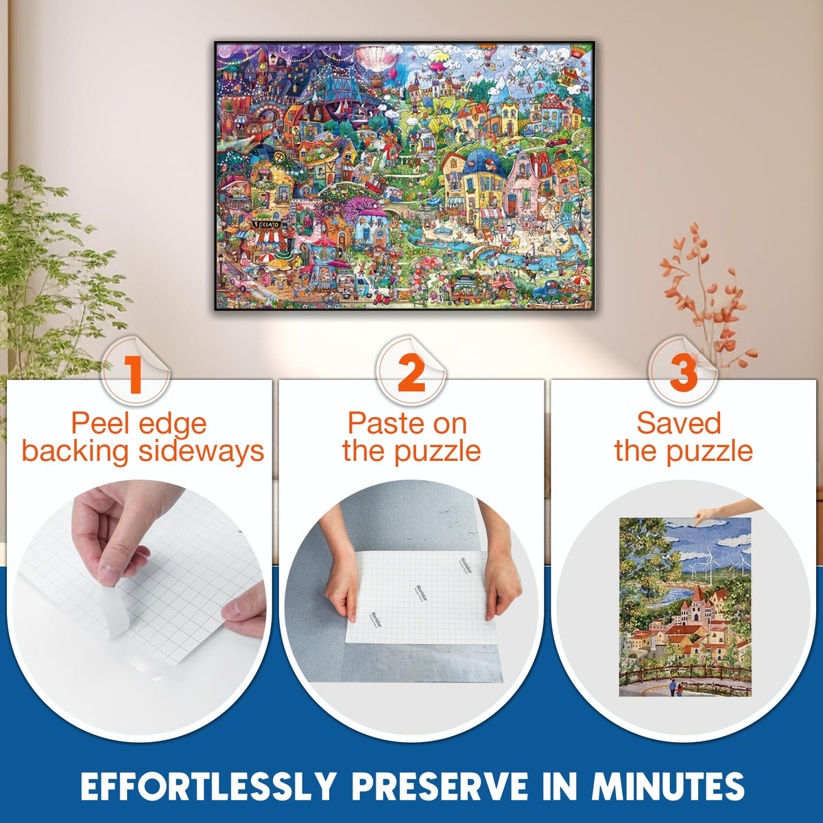 Nariolar Ultra-Adhesion Transparent Puzzle Glue Sheets – 32 Saver Sheets