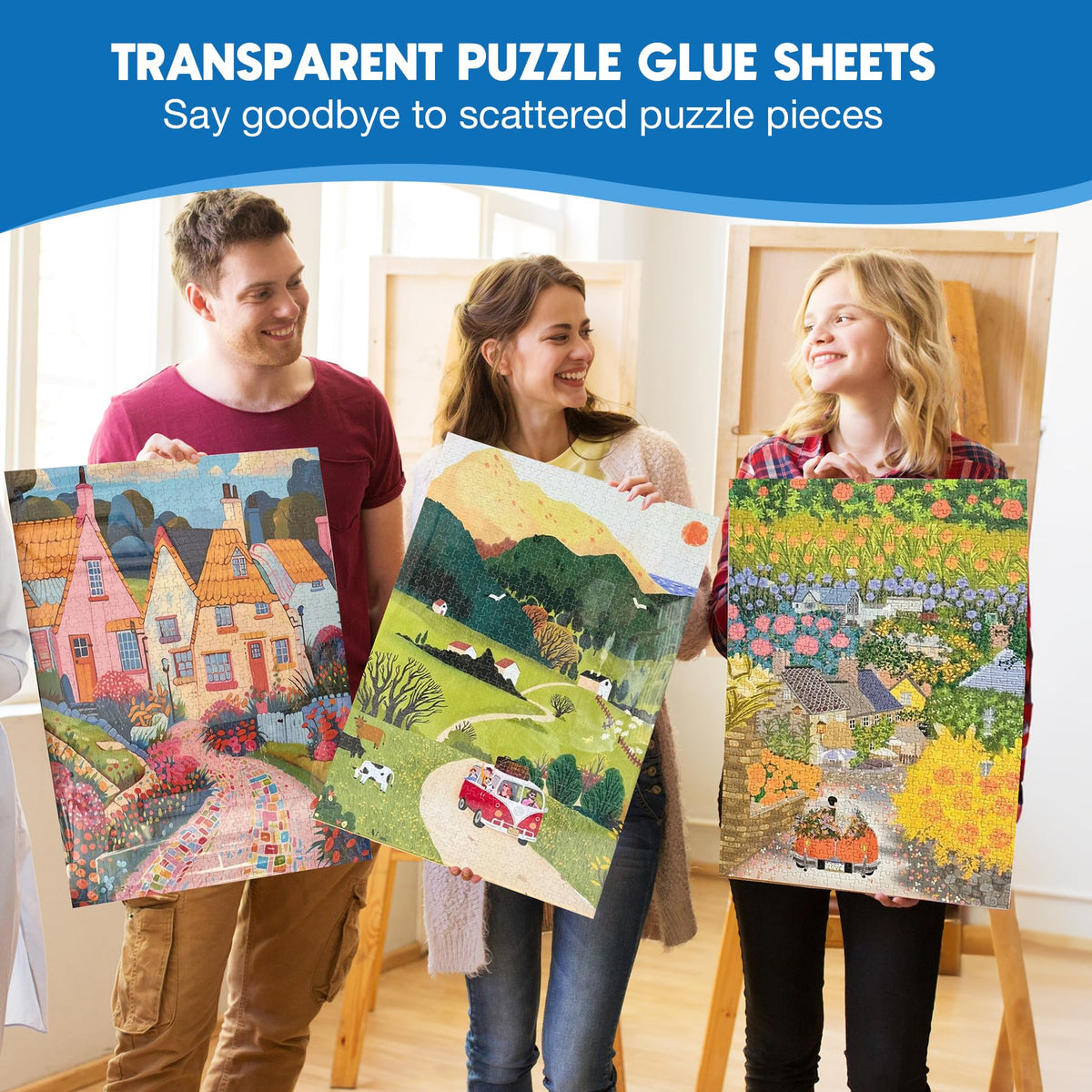 Nariolar Ultra-Adhesion Transparent Puzzle Glue Sheets – 32 Saver Sheets