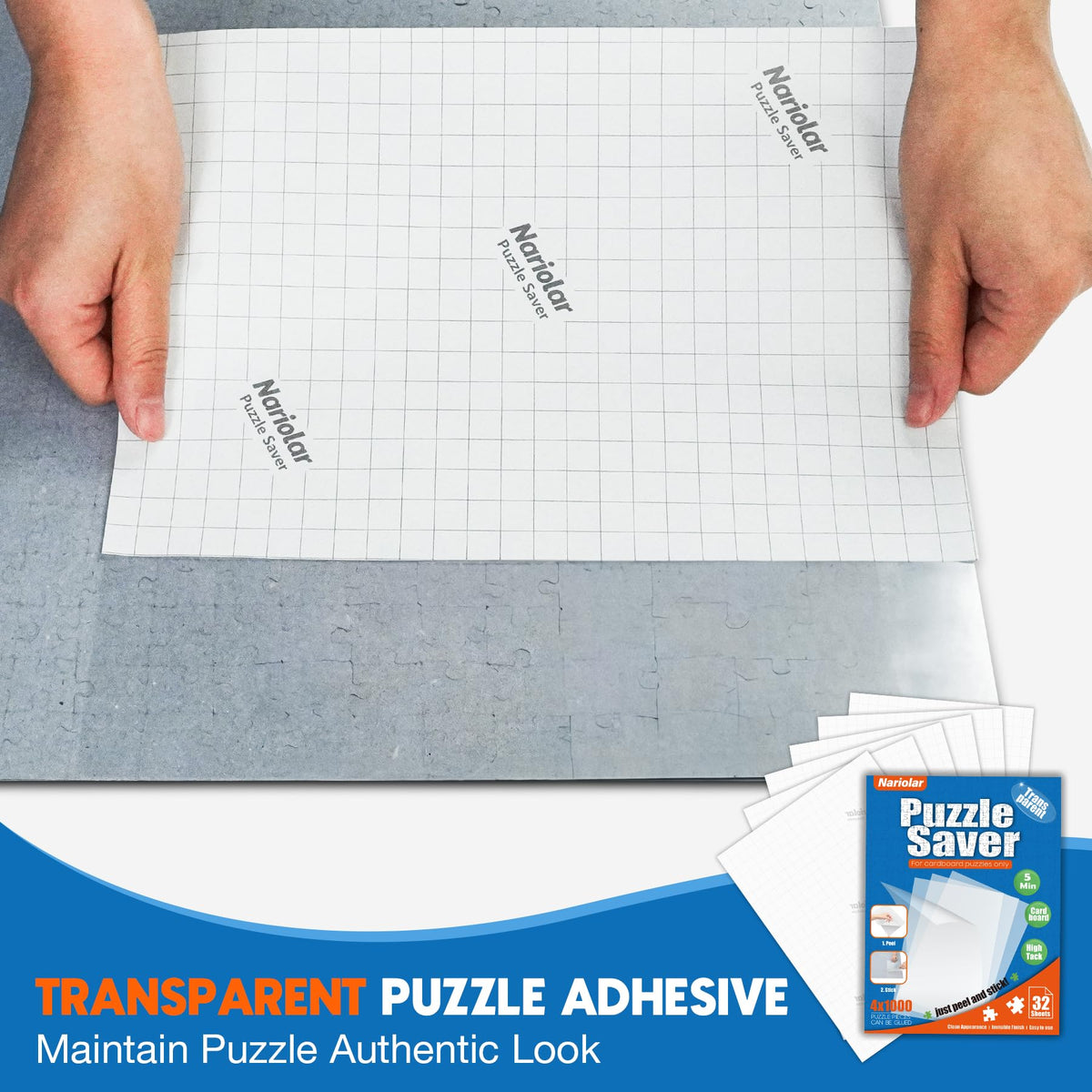 Nariolar Ultra-Adhesion Transparent Puzzle Glue Sheets – 32 Saver Sheets