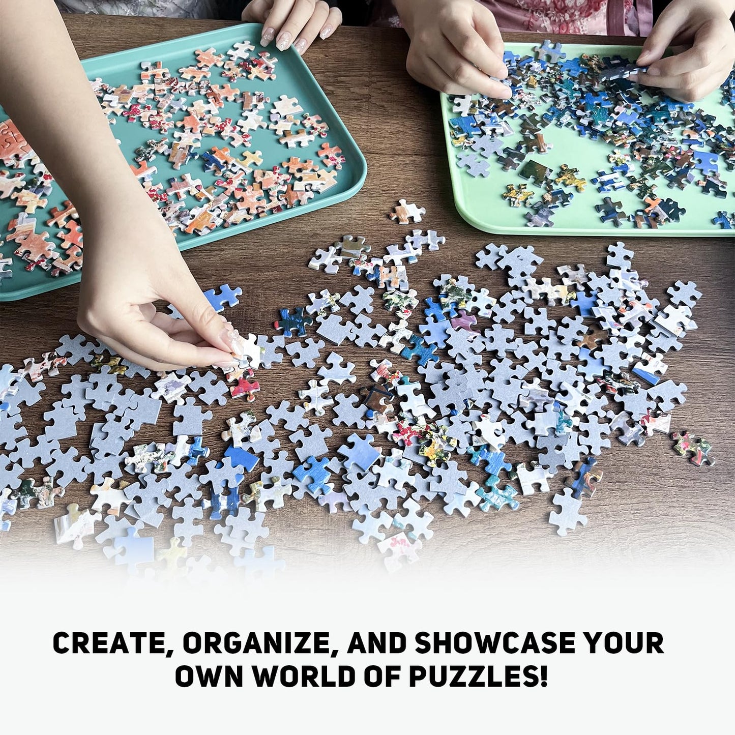 Nariolar 6-Color Puzzle Sorting Trays – Stackable 6-Pack (2000 Pieces)
