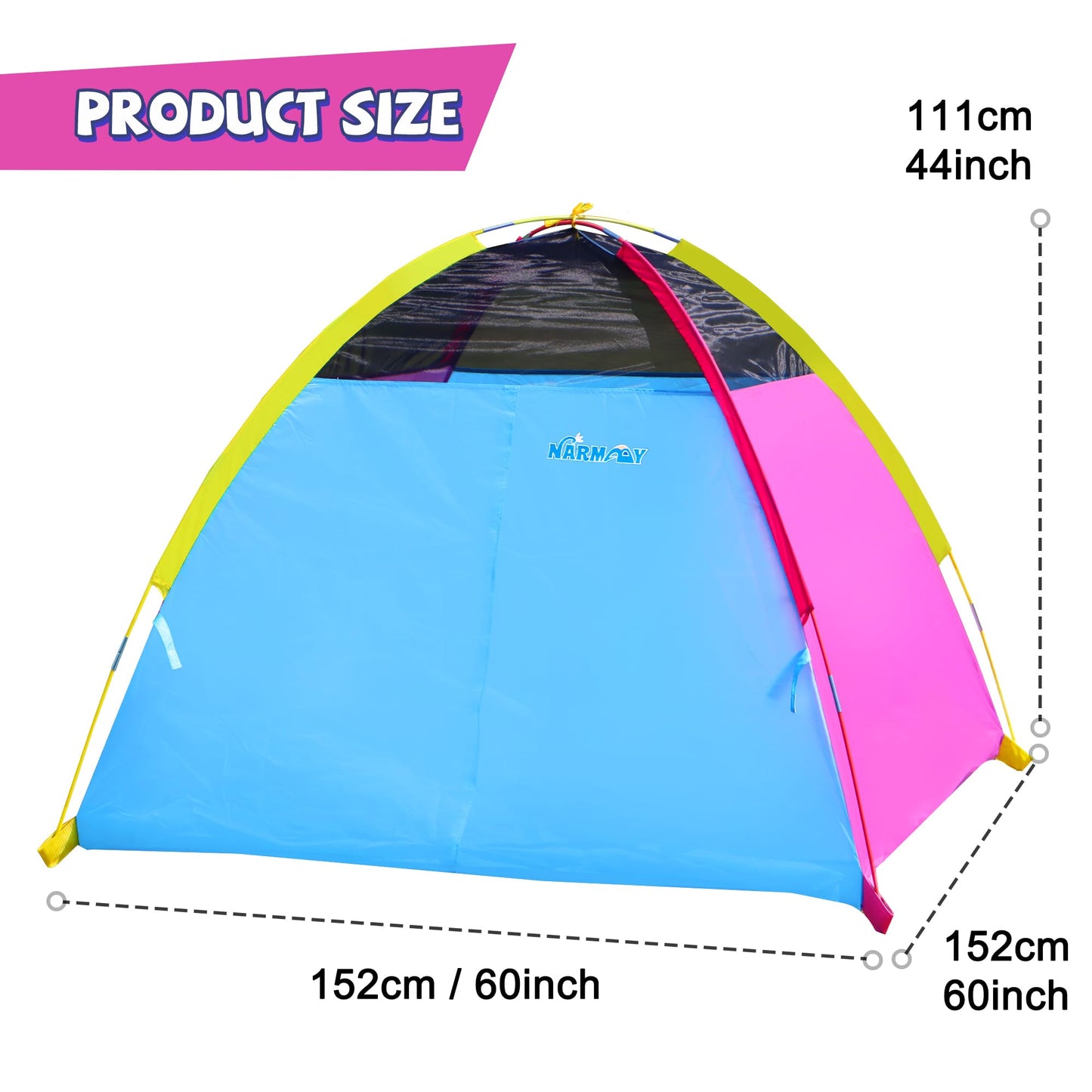 NARMAY Play Tent Easy Joy Dome Tent for Kids – Indoor & Outdoor Fun, 60 x 60 x 44 in