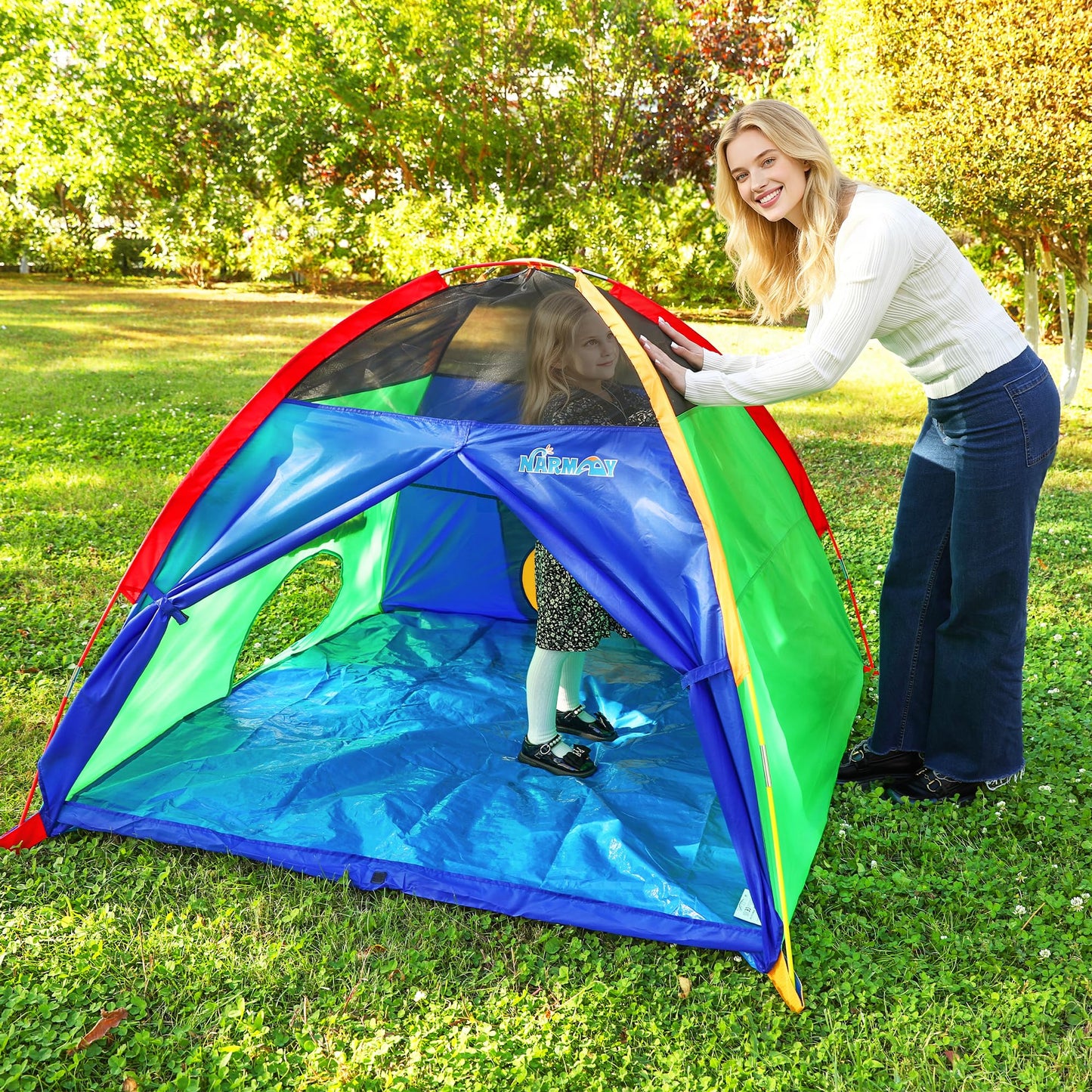 NARMAY Play Tent Easy Fun Dome – 60x60x44in Indoor/Outdoor Kids Tent