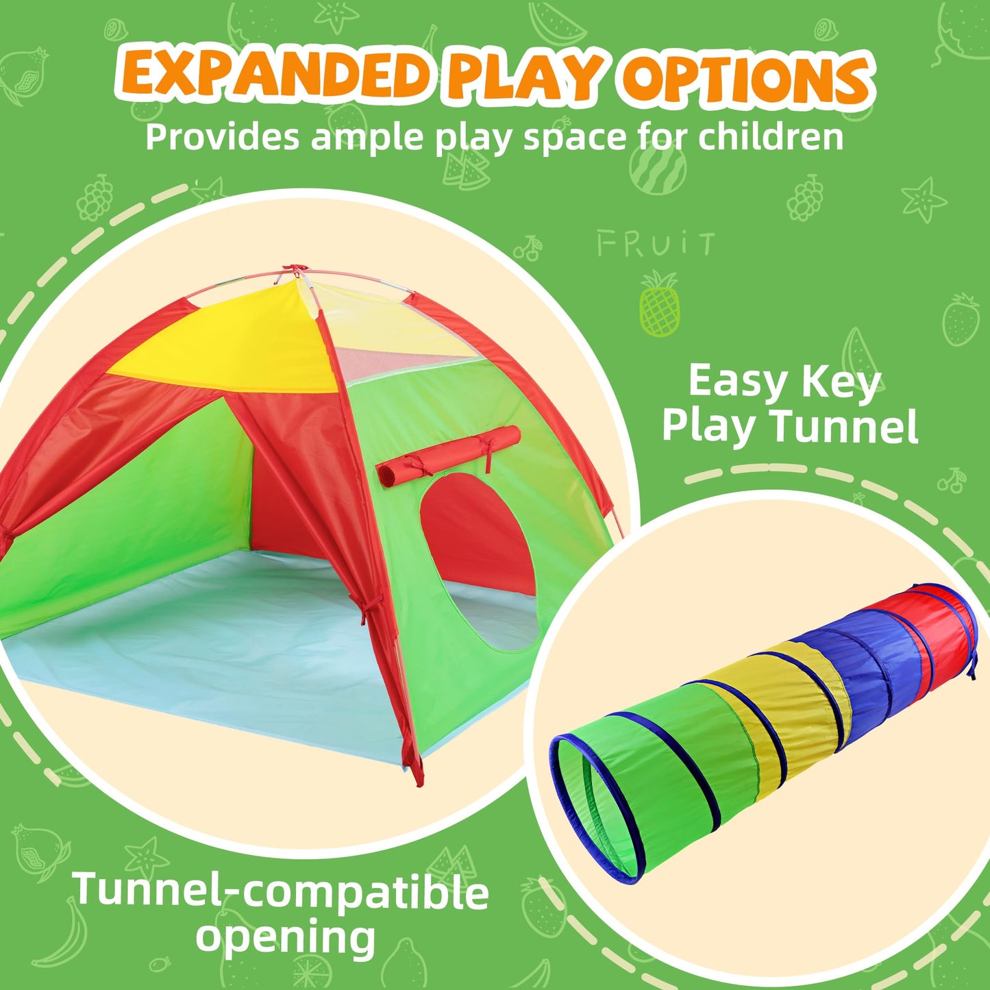 NARMAY Toddler Play Tent - Colorful Dome for Indoor & Outdoor Fun | 45x45x34 in