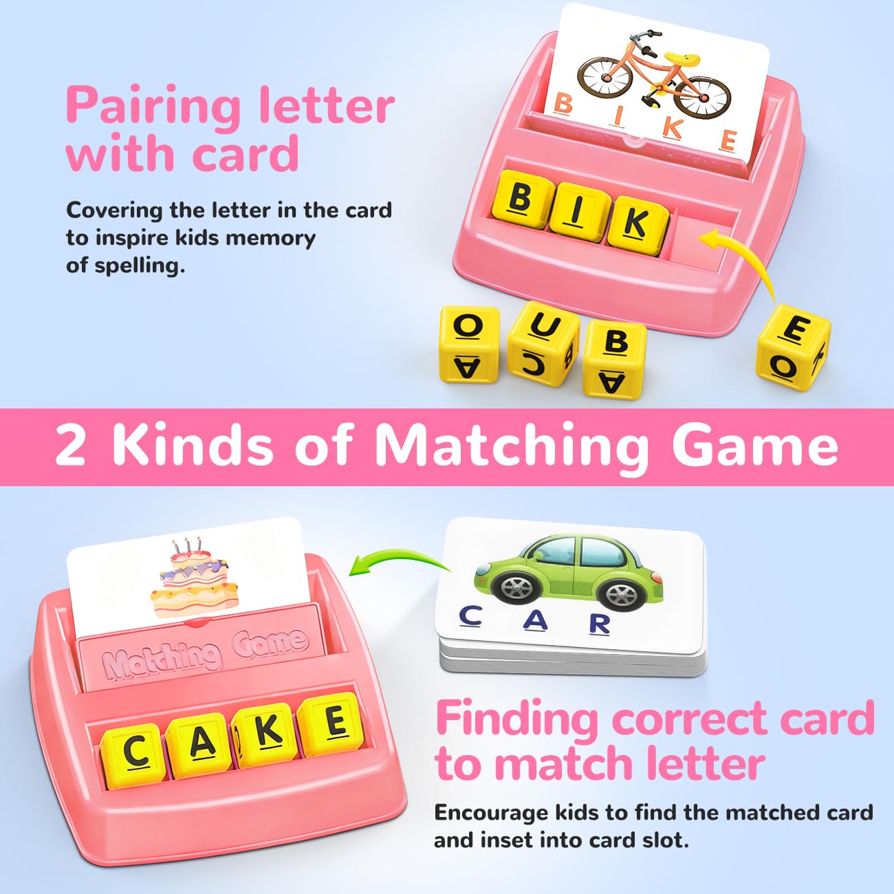 NARRIO Matching Letter Game – Preschool ABC Learning Toy for 2-8 Year Olds | Gift Idea
