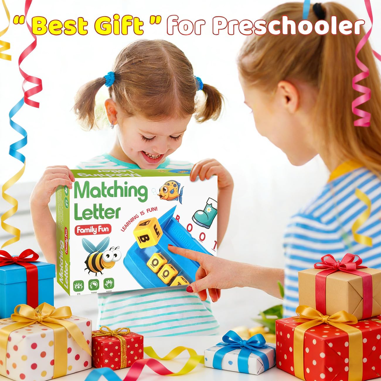 NARRIO Matching Letter Game – Preschool ABC Learning Toy for 2-8 Year Olds | Gift Idea