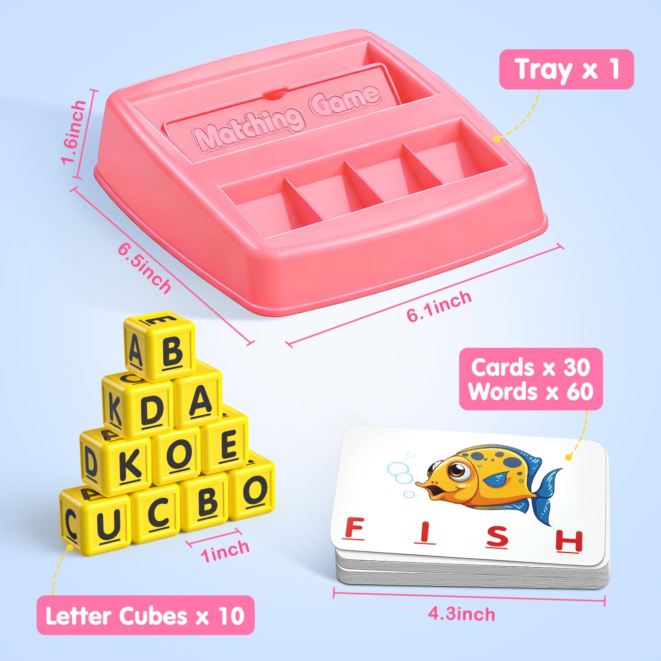 NARRIO Matching Letter Game – Preschool ABC Learning Toy for 2-8 Year Olds | Gift Idea