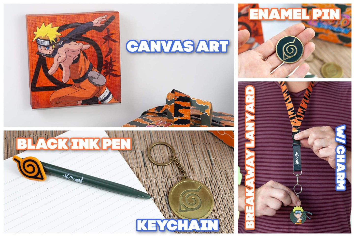 Just Funky Naruto Shippuden Konoha Looksee Box | 5 Themed Collectibles | Naruto Toys & Accessories