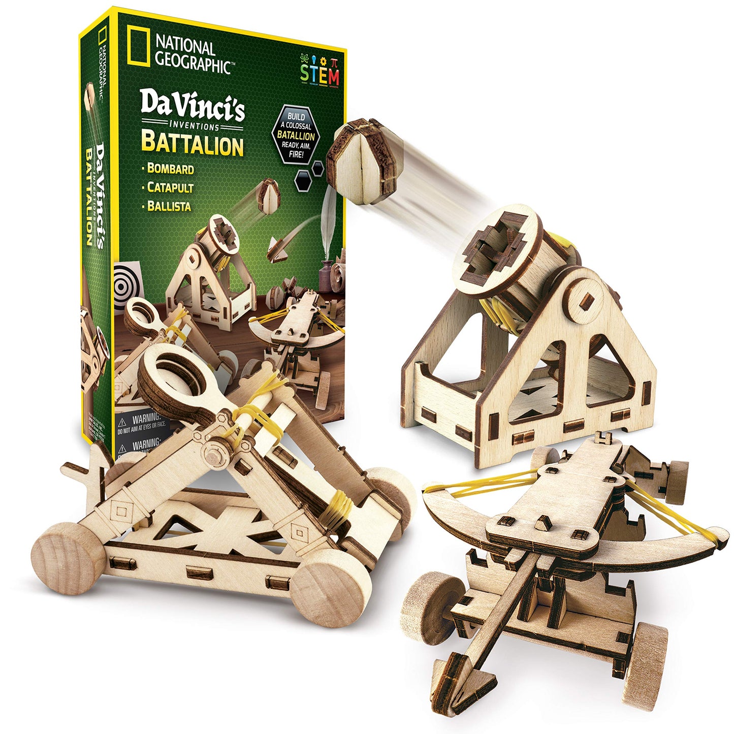 Blue Marble | National Geographic Da Vinci Catapult Kit for Kids – 3-in-1 STEM Building Toy (Amazon Exclusive)