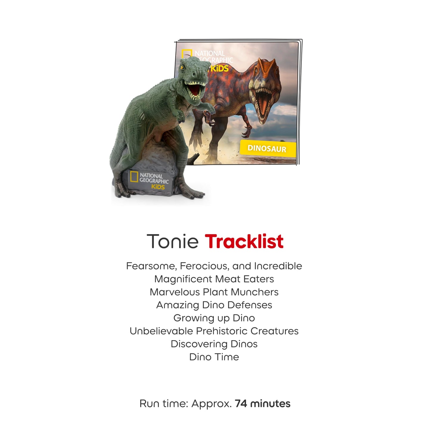 National Geographic Dinosaur Audio Play for Tonies – 74 Minutes, 8 Stories, Narrated by Nizar Ibrahim