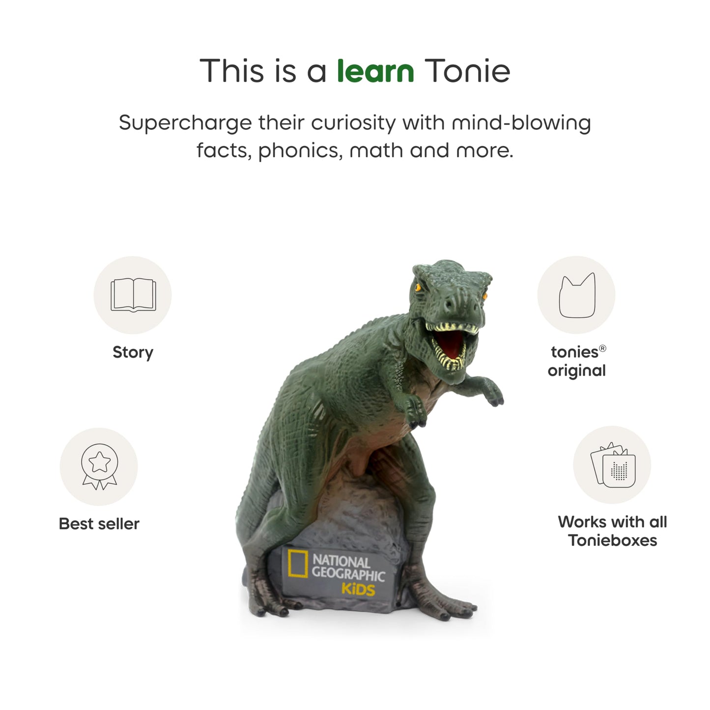National Geographic Dinosaur Audio Play for Tonies – 74 Minutes, 8 Stories, Narrated by Nizar Ibrahim