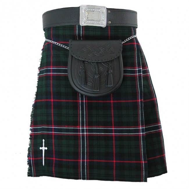 National Scottish Scottish Men's Kilt Outfit Jacobite Shirt Pin, Buckle, Belt, Sporran