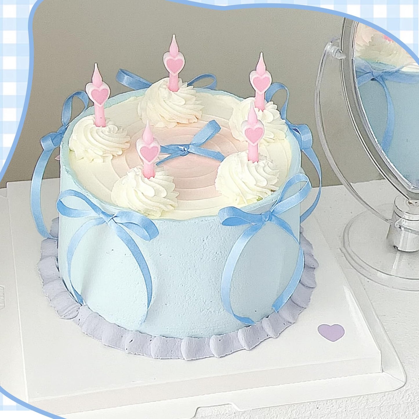 NatNarr 30-Pack Light Blue Bow Cake Toppers for Coquette-Themed Cakes